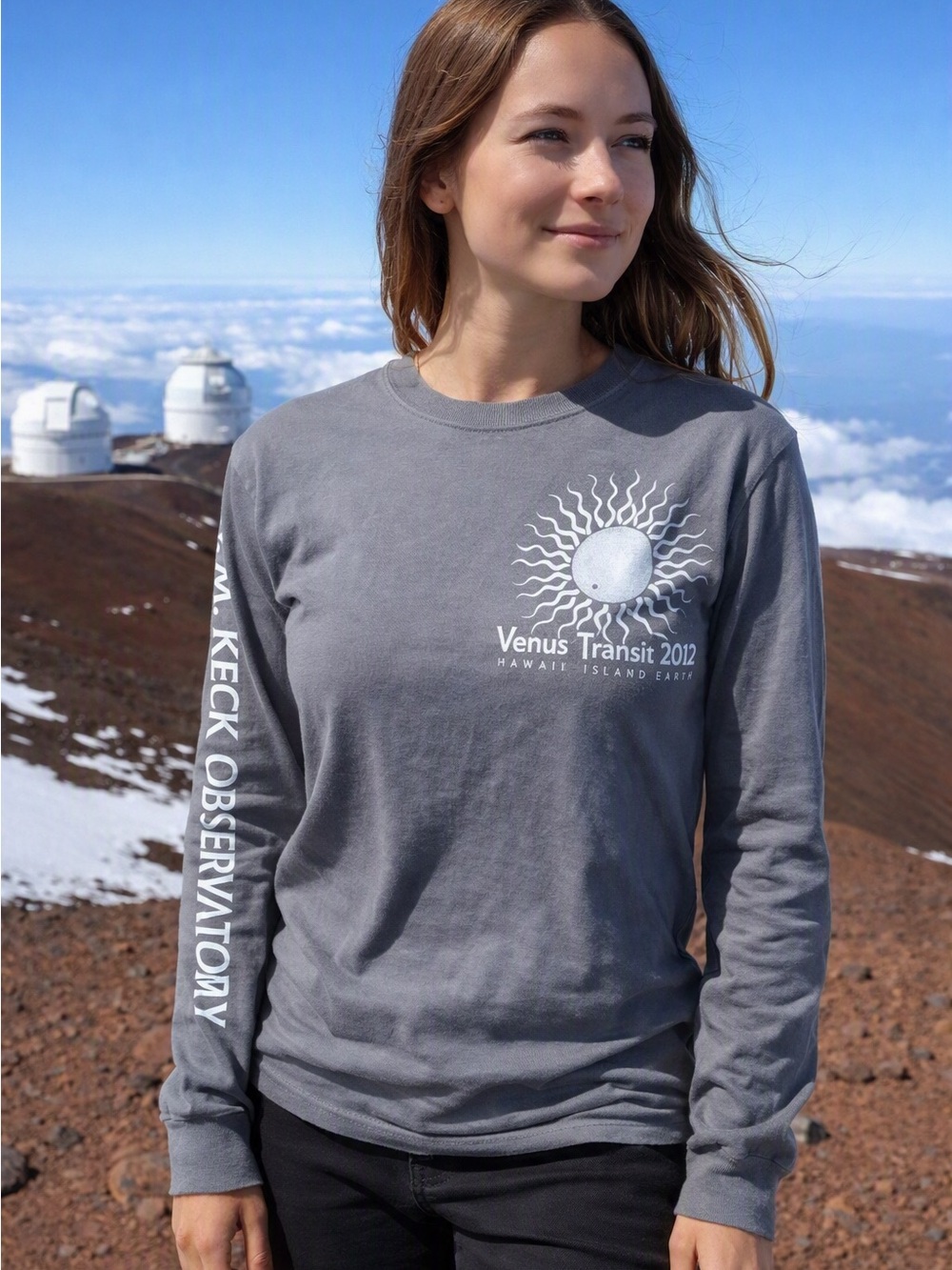 Gildan Venus Transit 2012 Long Sleeve Unisex Tee Keck Observatory Sz S
